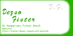 dezso fister business card