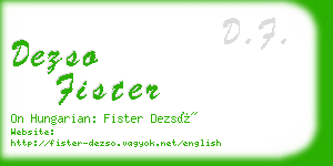 dezso fister business card
